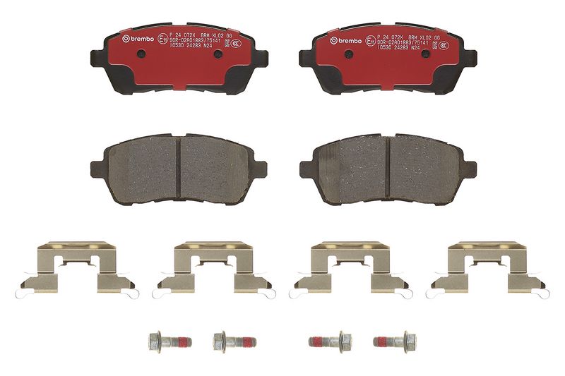 Piduriklotsi komplekt, ketaspidur, BREMBO P 24 072X