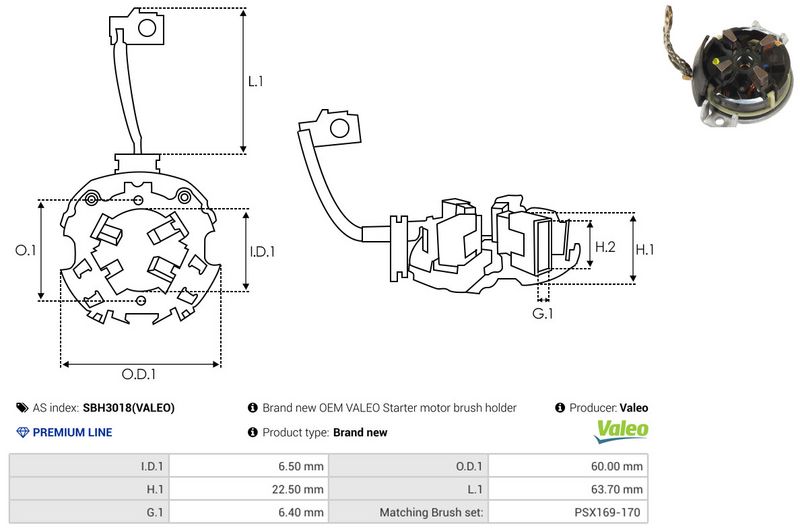 AS-PL SBH3018(VALEO) Starter Lid, carburettor