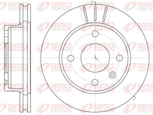 Гальмівний диск, передня вісь, з вентиляцією, 239,5мм, кількість отворів 4, FORD ESCORT, ORION, SIERRA передн., вент., Remsa 6097.10