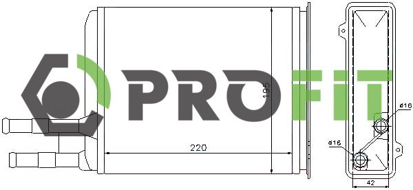 Теплообмінник, система опалення салону, Profit 1760-0092