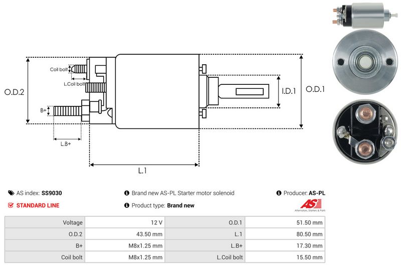 Magnetlülitus, starter, AS-PL SS9030