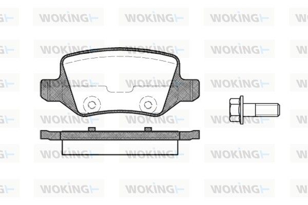 Комплект гальмівних накладок, дискове гальмо, Woking P9183.00