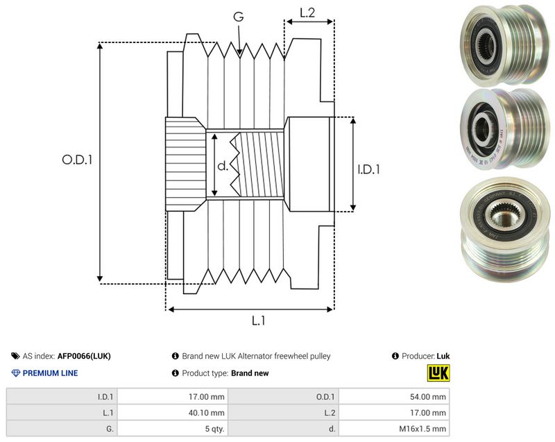 AS-PL AFP0066(LUK) Alternator Freewheel Clutch