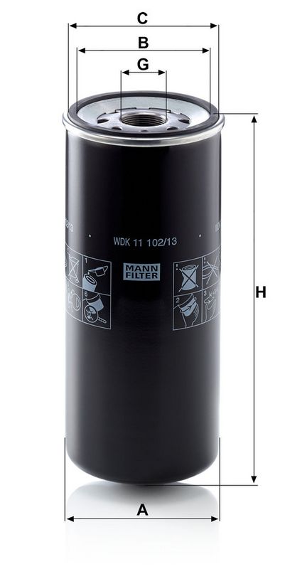 Kütusefilter, MANN-FILTER WDK 11 102, 13