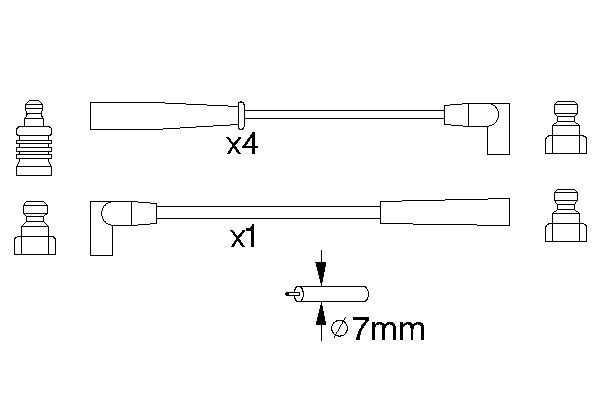 BOSCH B888 дроти високого напруги H40/50/70/70 H50 5шт. RENAULT 1,2/1,4: 19/Clio/Rapid