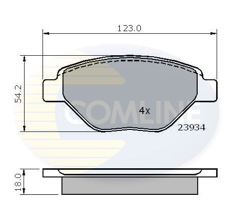 Комплект гальмівних накладок, дискове гальмо, Comline CBP01159