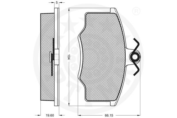 Комплект гальмівних накладок, дискове гальмо, Optimal 5909