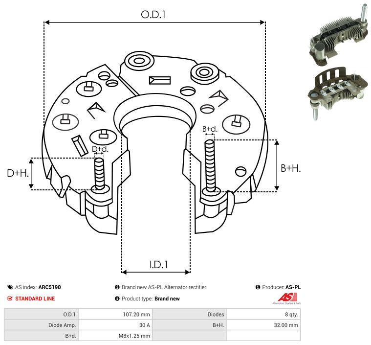 AS-PL ARC5190 Rectifier, alternator