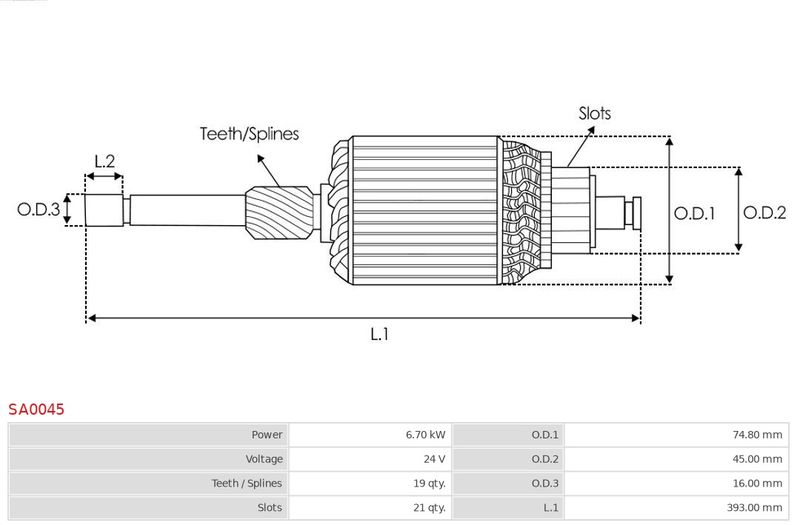 Анкер, стартер, Auto Starter SA0045