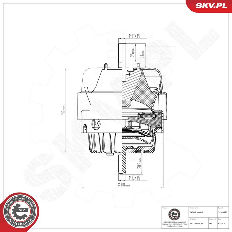ESEN SKV 75SKV220 Mounting, engine