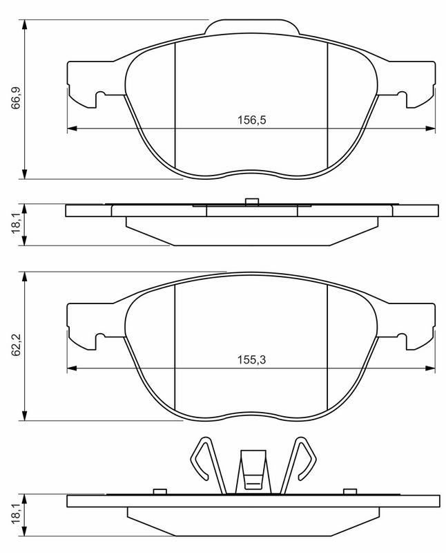 Set placute frana,frana disc 0 986 495 215 BOSCH