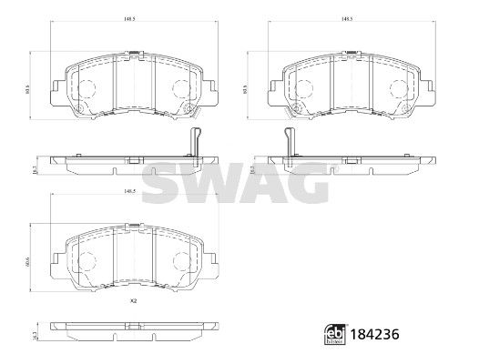 SWAG 33 10 9326 Brake Pad Set, disc brake