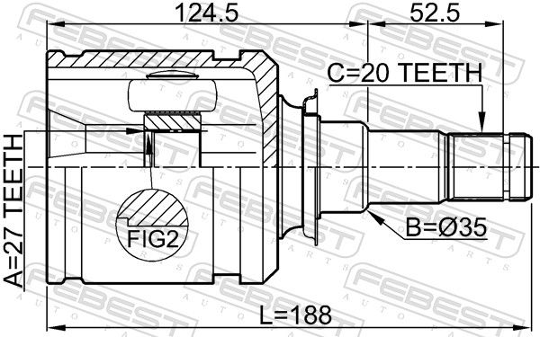 FEBEST 0111-AZT255LH Joint Kit, drive shaft