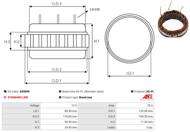 Staator, generaator, AS-PL AS9009