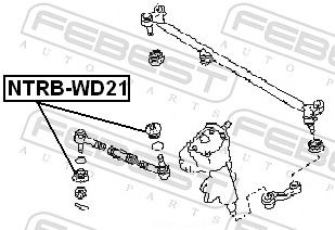 Ремонтний комплект, голівка поперечної рульової тяги, Febest NTRB-WD21