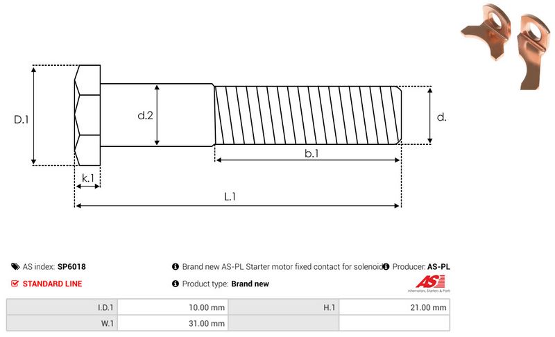 Remondikomplekt, Starter, AS-PL SP6018