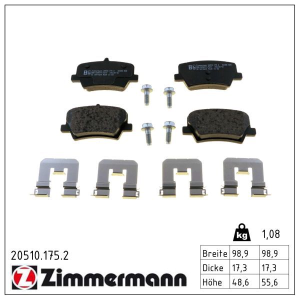 set placute frana,frana disc ZIMMERMANN 20510.175.2