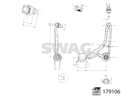 SWAG 33 10 4802 Control/Trailing Arm, wheel suspension