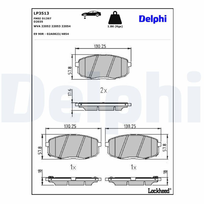 DELPHI LP3513 Brake Pad Set, disc brake