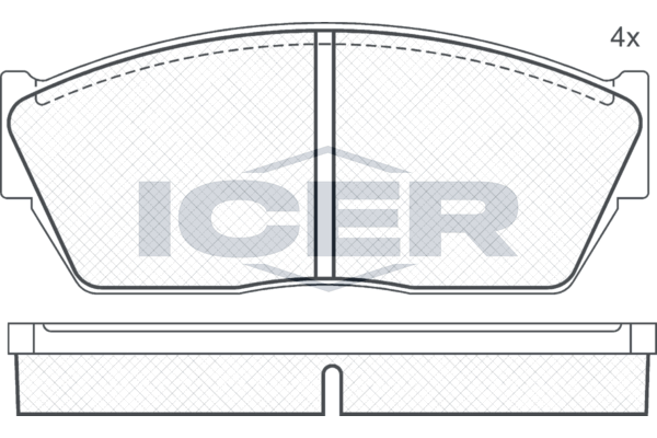 комплект спирачно феродо, дискови спирачки ICER