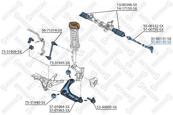 STELLOX 51-00130-SX Tie Rod End