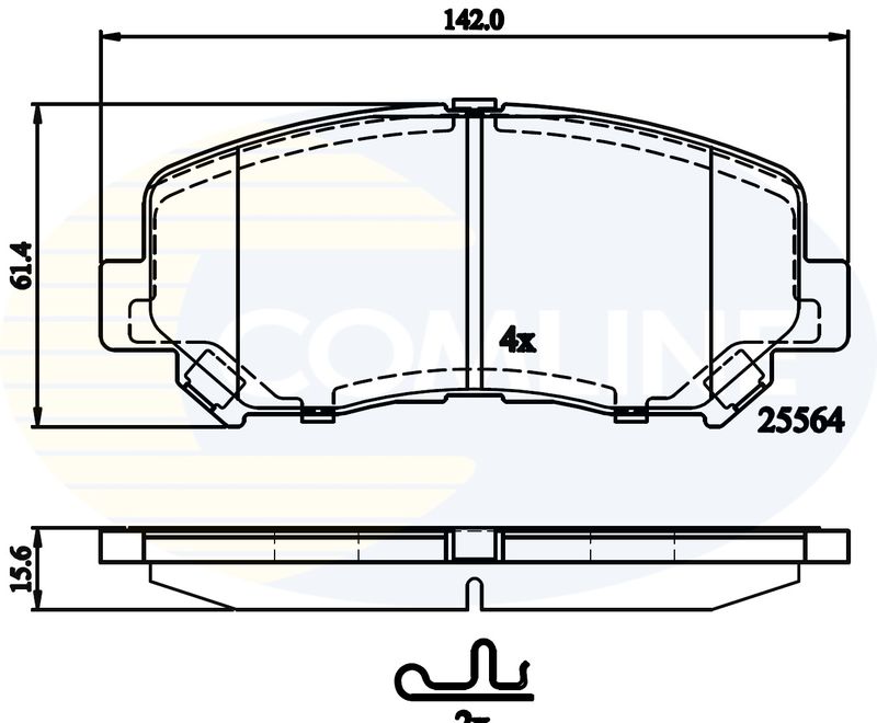 Комплект гальмівних накладок, дискове гальмо, Comline CBP32252