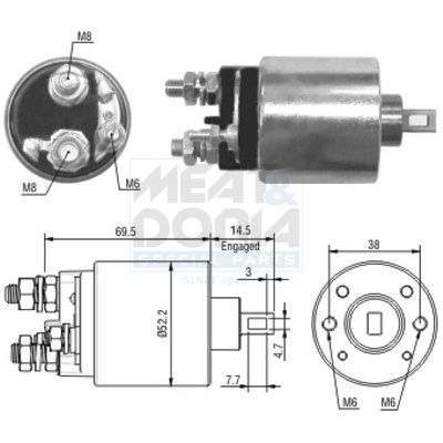 MEAT & DORIA Magneetschakelaar, startmotor 46122