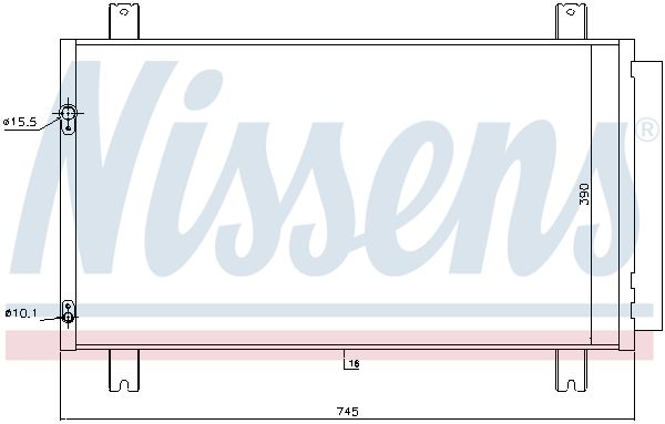 NISSENS MITSUBISHI Радиатор кондиционера конденсатор с осушителем GRANDIS 2.0 DI-D 05-, 2.4 04-
