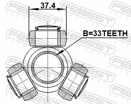 FEBEST 0416-CY3 Spider Assembly, drive shaft