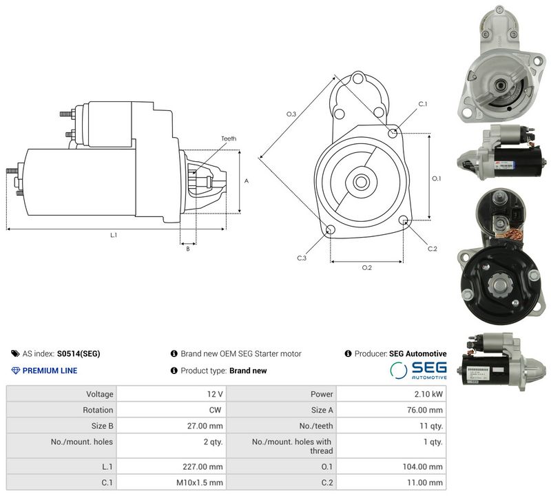 AS-PL S0514(SEG) Starteris