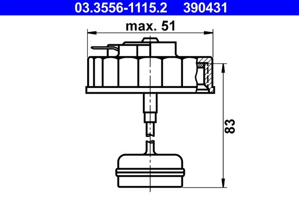 ATE Dop, remvloeistofreservoir 03.3556-1115.2