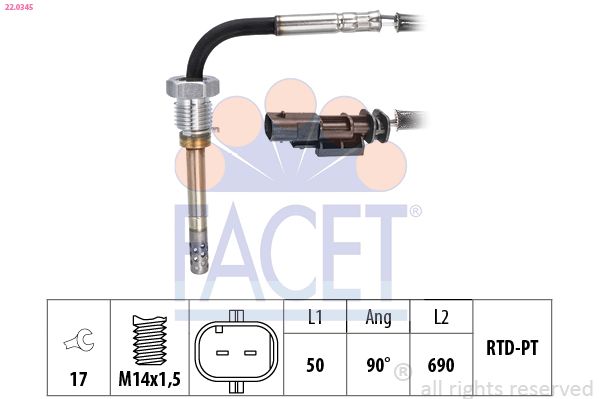 FACET Sensor, uitlaatgastemperatuur 22.0345