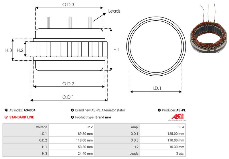 Staator, generaator, AS-PL AS4004