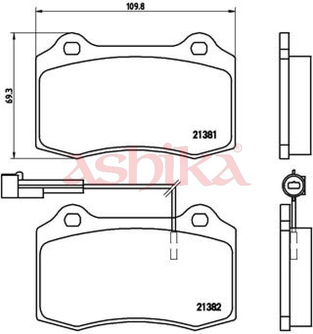 ASHIKA 50-00-0237 Brake Pad Set, disc brake