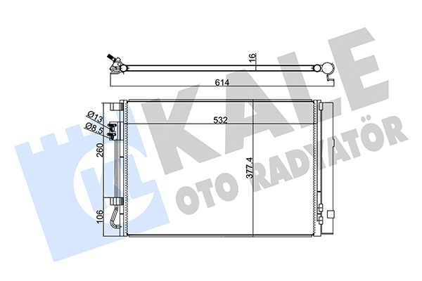 Конденсатор, система кондиціонування повітря, Kale Oto Radyatör 380200