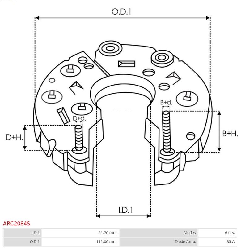 AS-PL ARC2084S Rectifier, alternator