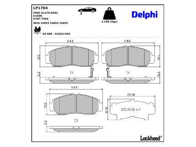 DELPHI LP1704 Brake Pad Set, disc brake