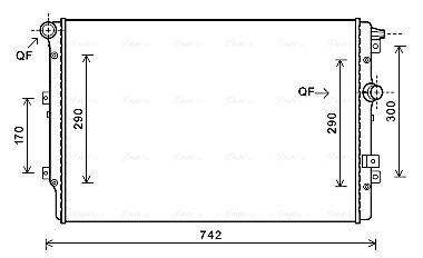 Радіатор, система охолодження двигуна, Ava VN2362