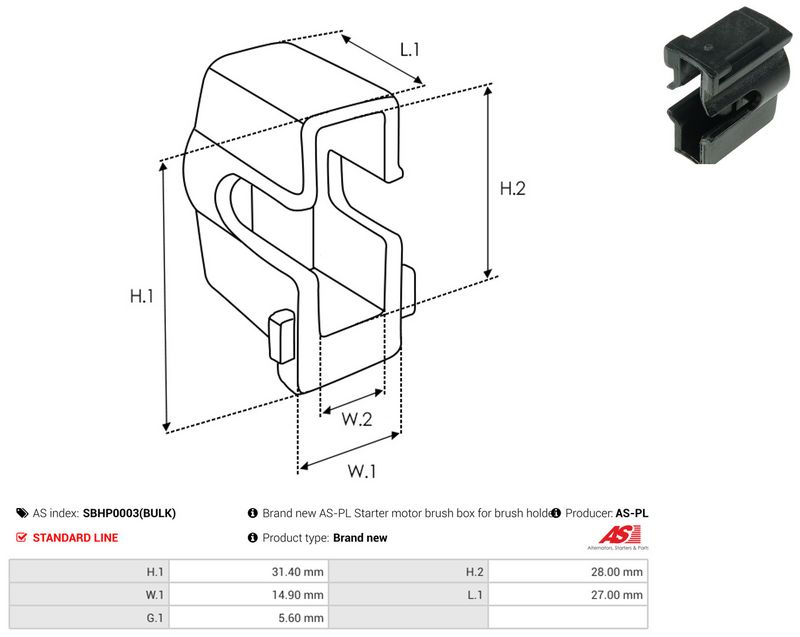 AS-PL SBHP0003(BULK) Repair Kit, starter