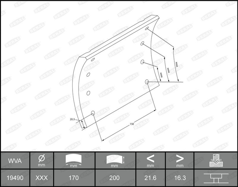 BERAL Remvoeringsset, trommelrem