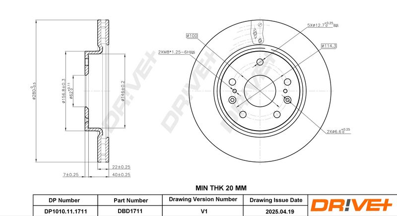 Disc frana DP1010.11.1711 Dr!ve+