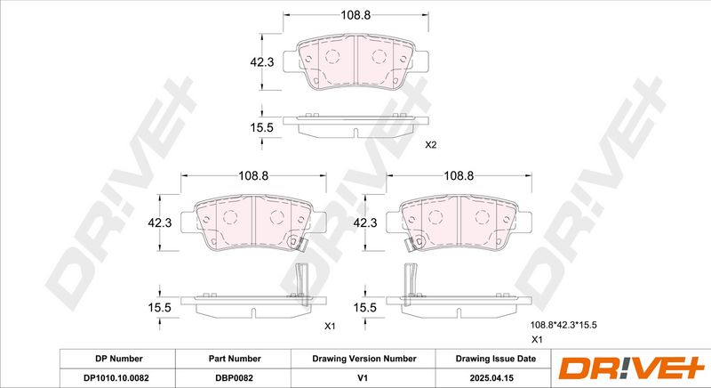 Set placute frana,frana disc DP1010.10.0082 Dr!ve+