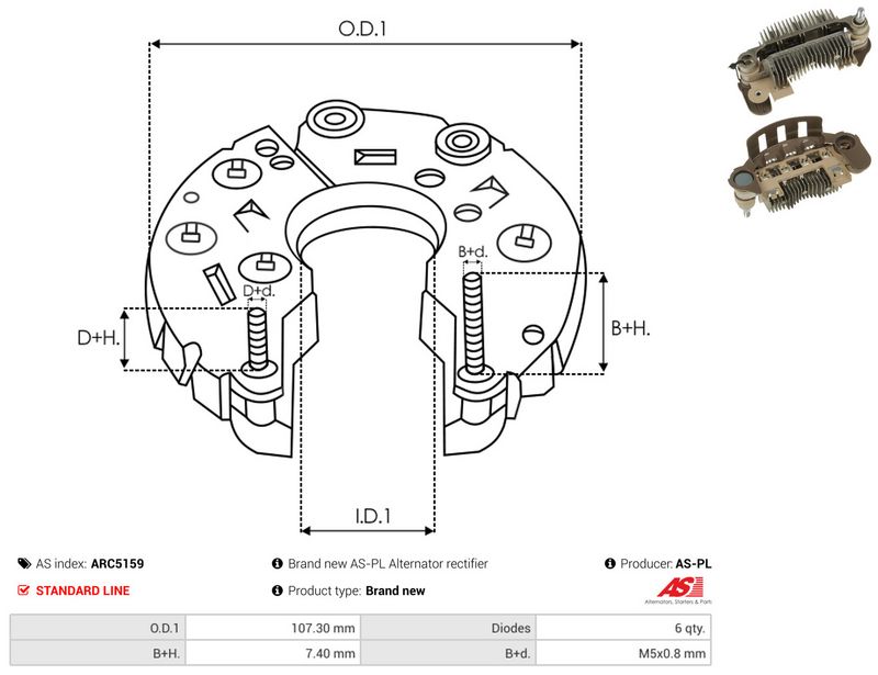 AS-PL ARC5159 Rectifier, alternator