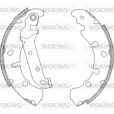 Комплект гальмівних колодок, задня вісь, 38мм, Ford Fiesta v 1.25 01-10,Ford Fiesta v 1.3 01-10 (Z4137.00) WOKING, Woking Z413700