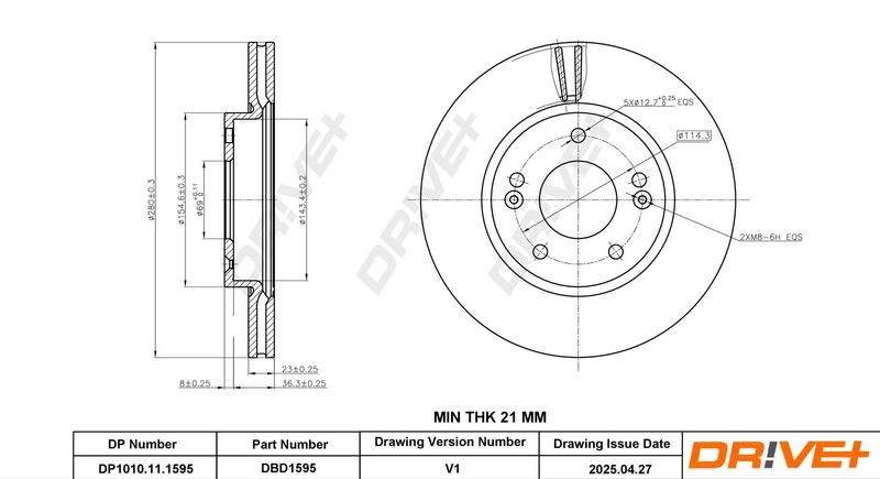 Disc frana DP1010.11.1595 Dr!ve+