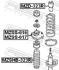 Буфер, підвіска, Febest MZD-323R