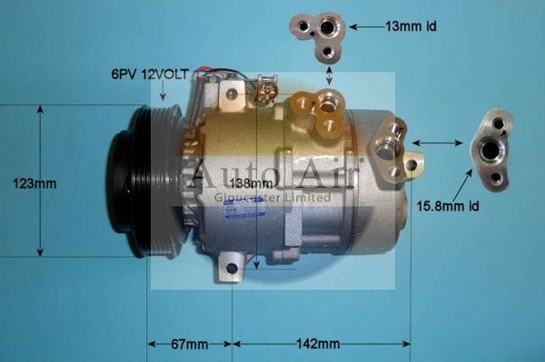 Auto Air Gloucester 14-2061 Compressor, air conditioning