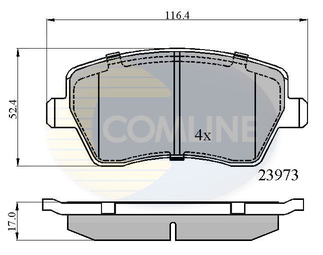 Комплект гальмівних накладок, дискове гальмо, Comline CBP0984