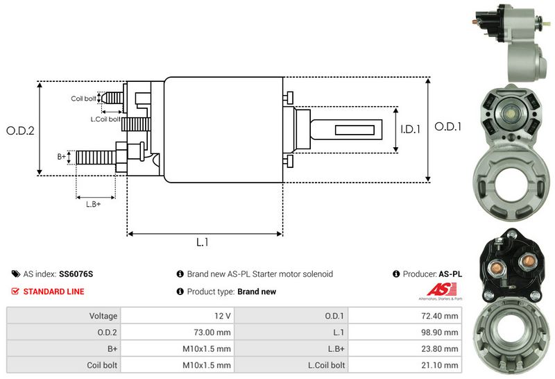 Magnetlülitus, starter, AS-PL SS6076S