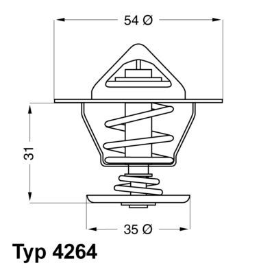 Термостат, охолоджувальна рідина, Borgwarner (Wahler) 4264.87D